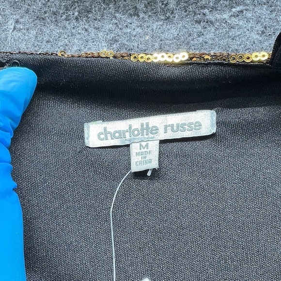 Charlotte Russe Silver Blue Sequin Bodycon Midi Dress - Picture 5 of 7